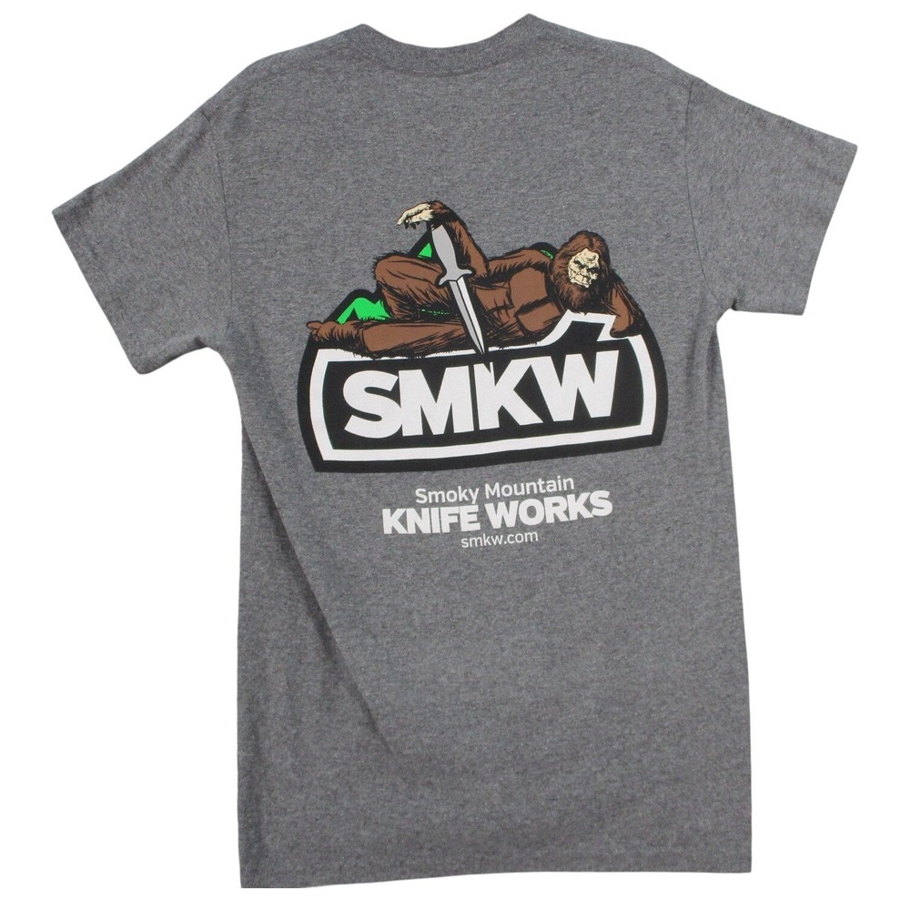 Smoky Mountain Knife Works SMKW Bigfoot Sasquatch Graphic T-Shirt Mens Gray L